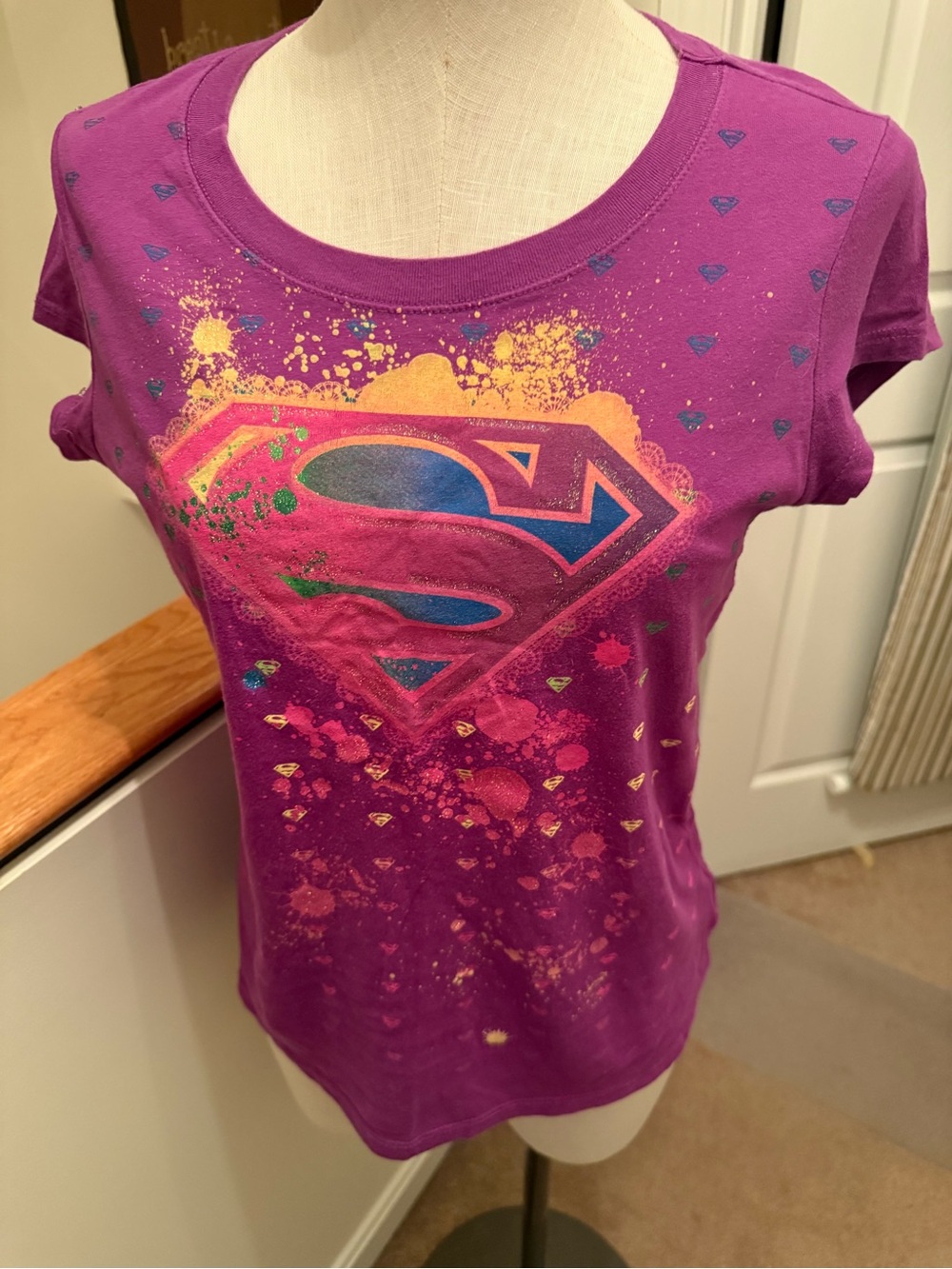 DC Comics Purple Supergirl Logo Short Sleeve Tee